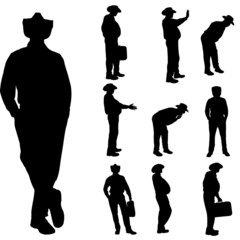 Vector silhouette of businesman.