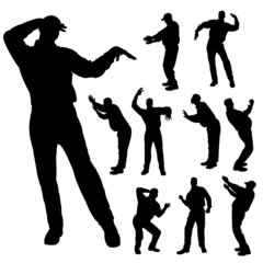 Vector silhouette of men.