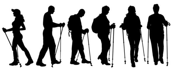 Obraz premium Vector silhouette of people.