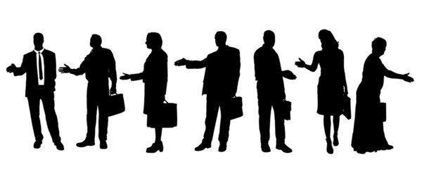 Vector silhouettes of business people.