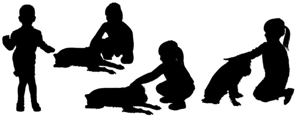 Vector silhouette of child.