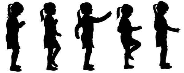 Vector silhouette of girl.