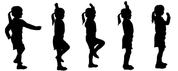 Vector silhouette of girl.