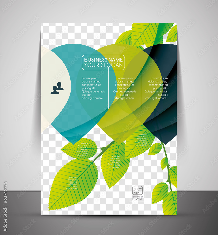 Wall mural nature corporate flyer print template