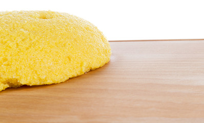 hominy on wooden board