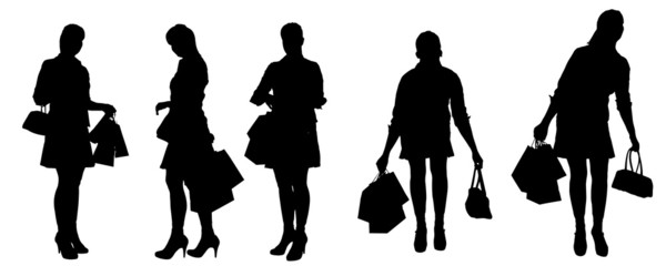 Vector silhouette of a woman.