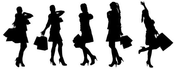 Vector silhouette of a woman.