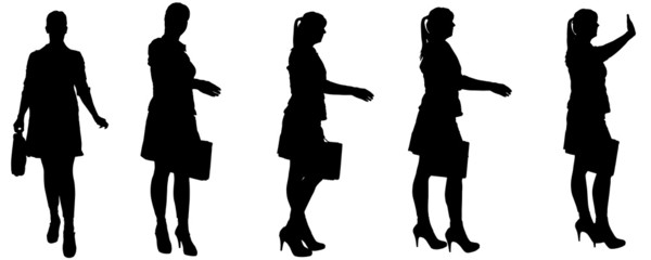 Vector silhouette of businesswoman.
