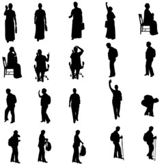 Vector silhouette of women.