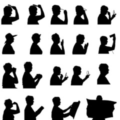 Vector silhouette of woman.