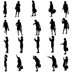 Vector silhouette of businesswoman.