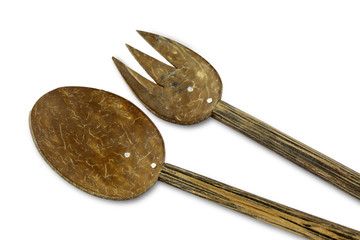 Wooden fork and spoon