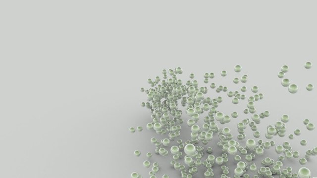 3D ANIMATION FLOW OF PARTICULES SPHERES