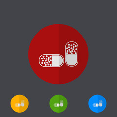 Vector modern circle icons set on gray