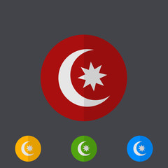 Vector modern circle icons set on gray