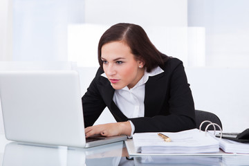 Businesswoman Using Laptop