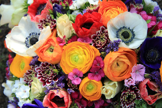 Spring bouquet in bright colors