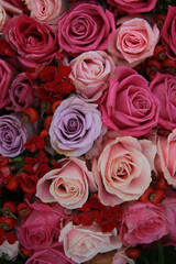 Bridal roses in pink and purple