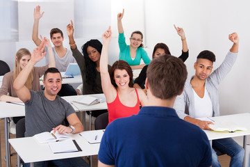 University Students Answering Teacher