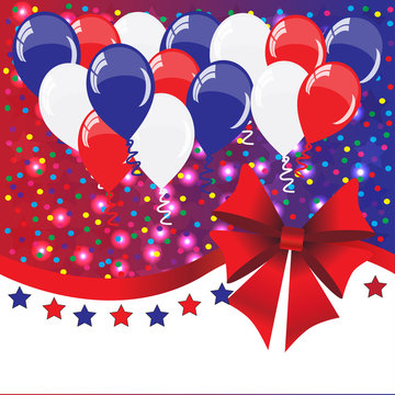 American holidays background with balloons