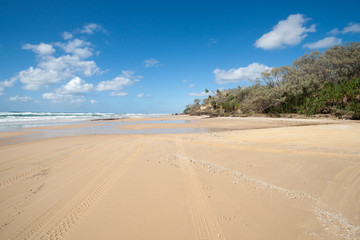 Fraser Island beach, beautiful long beach