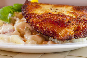 Wiener schnitzel with potato salad