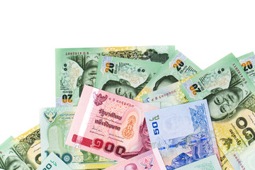 Obraz na płótnie Canvas close up of thai money