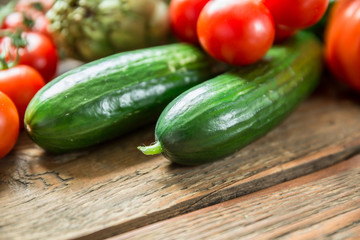 Collection of vegetables. Shallow depth of field.