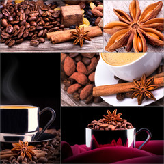Collage of coffee details