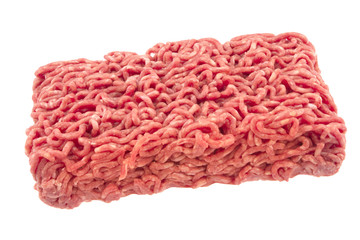 Raw ground beef. isolated on white