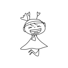 hand drawing cartoon concept happy business woman