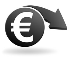 euro sur symbole noir