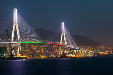 Fototapeta na wymiar Busan Harbor Bridge 2