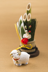 門松と未の干支置物