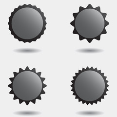 Set of Badge Base Forms, three dimensional with shadows