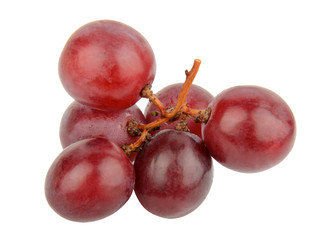 red grapes isolated on white background