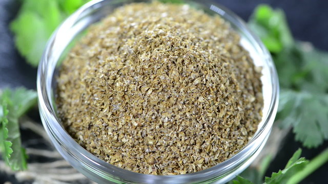 Portion of Coriander Powder as loopable HD video