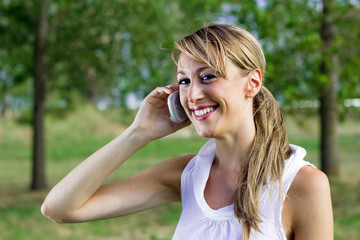 Naklejka premium girl on the phone
