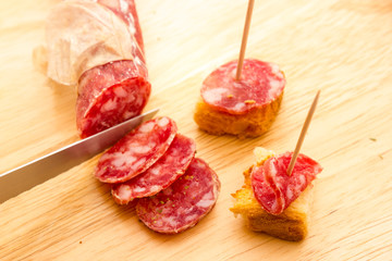 Sliced salami