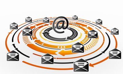 Email exchange abstract concept illustration