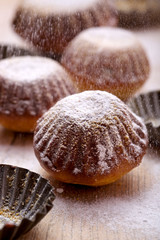 Yeast cake with icing sugar