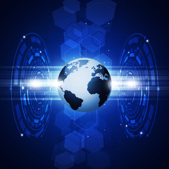 Technology Global Concept Blue Background