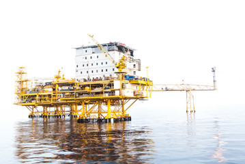 oil platform isolated on white background