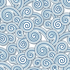 Abstract swirly waves, seamless pattern