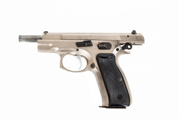 Semi-automatic gun isolated on white background