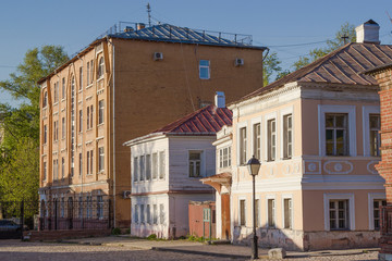 Fototapeta na wymiar Old street in Moscow,Krutitsy Patriarchal Metochion