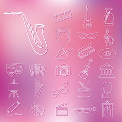 art and culture outline icons