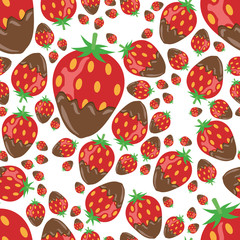 strawberry in chocolate seamless pattern