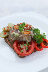 jellied tongue with vegetables
