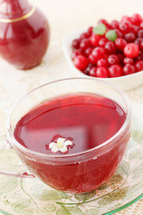 cranberries and a cool drink